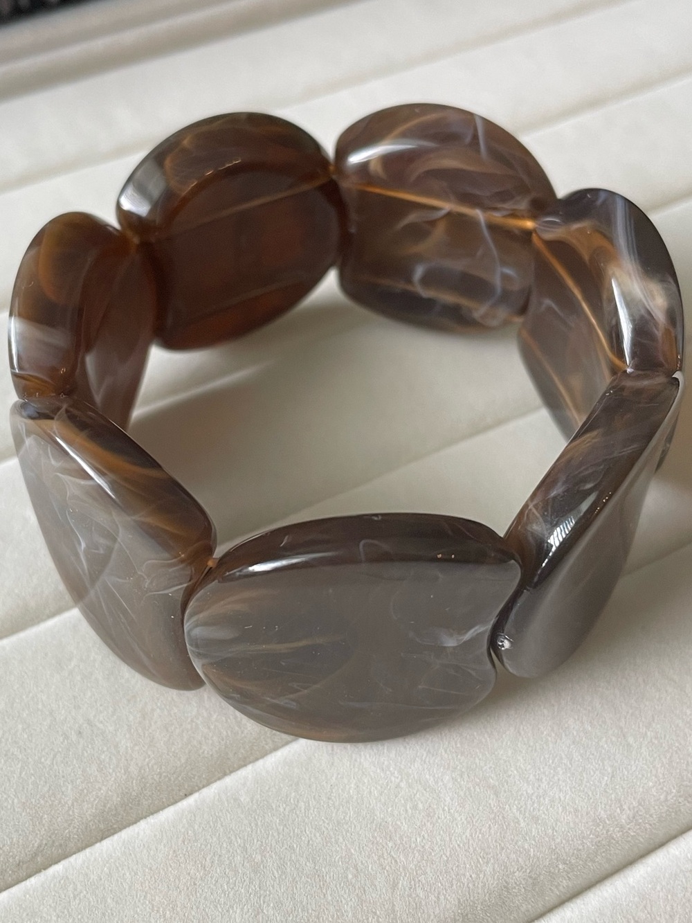 Vintage Brown Marbled Stretch Bracelet